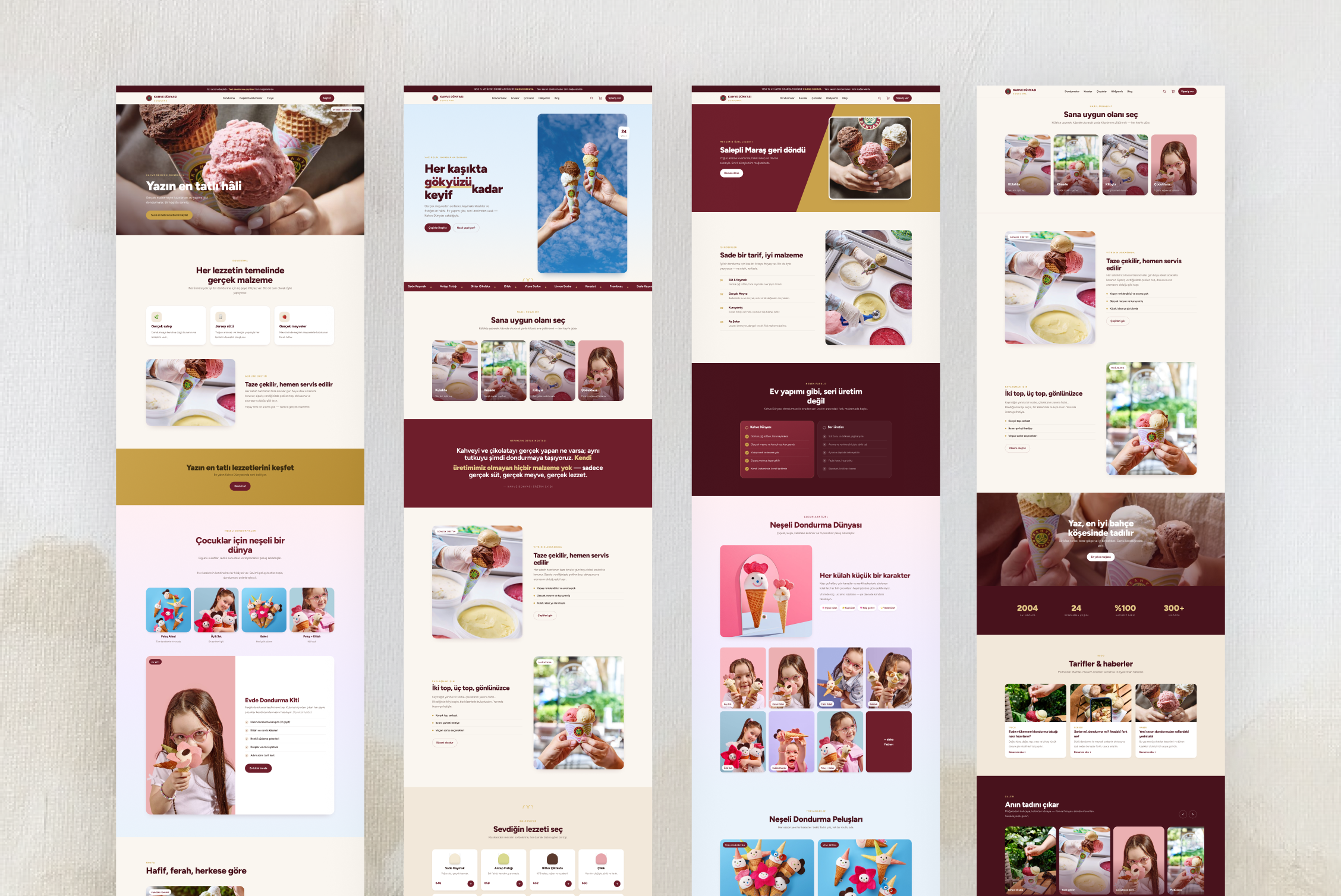 Kahve Dünyası landing page design explorations