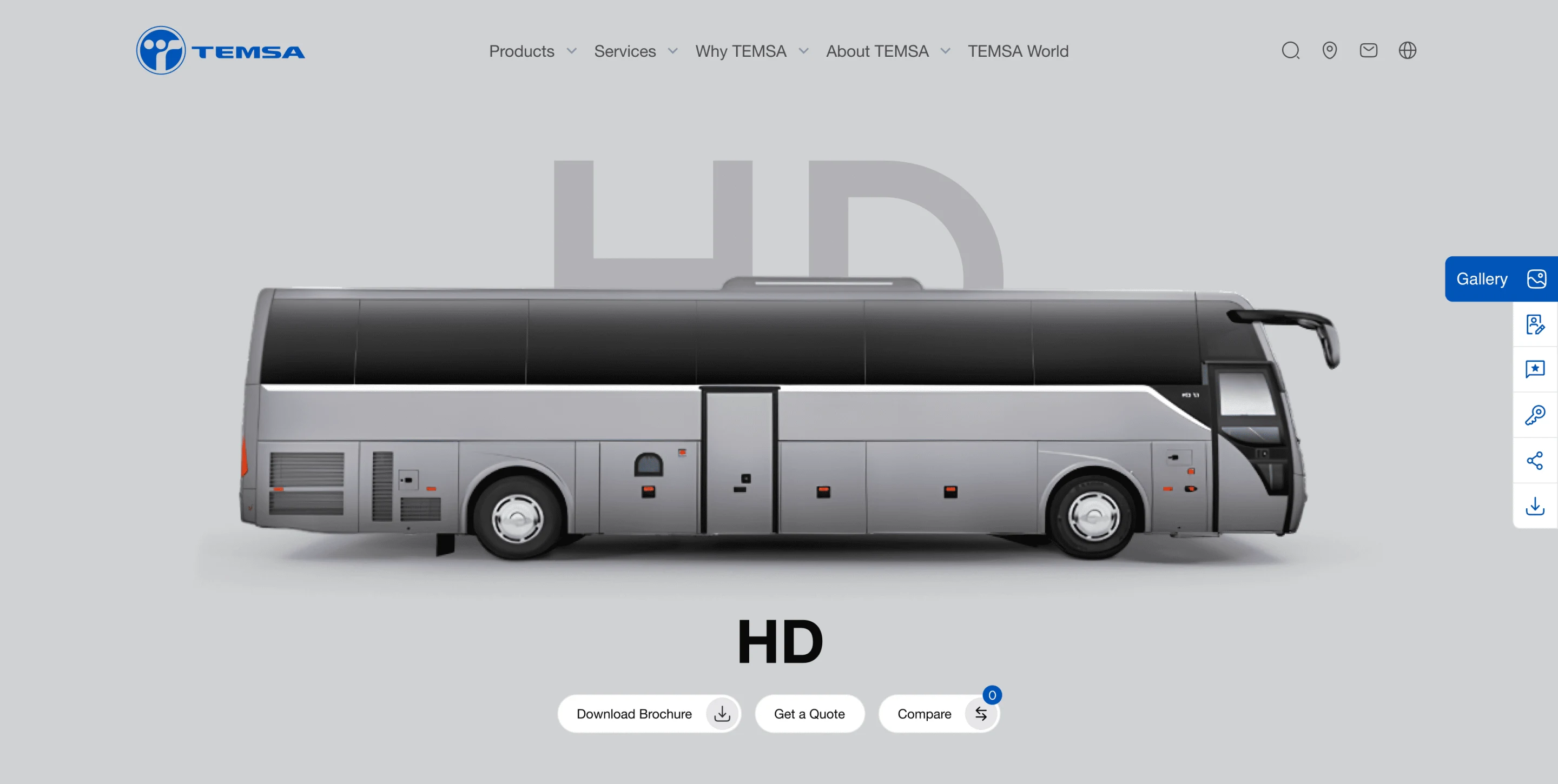 Temsa product page presentation