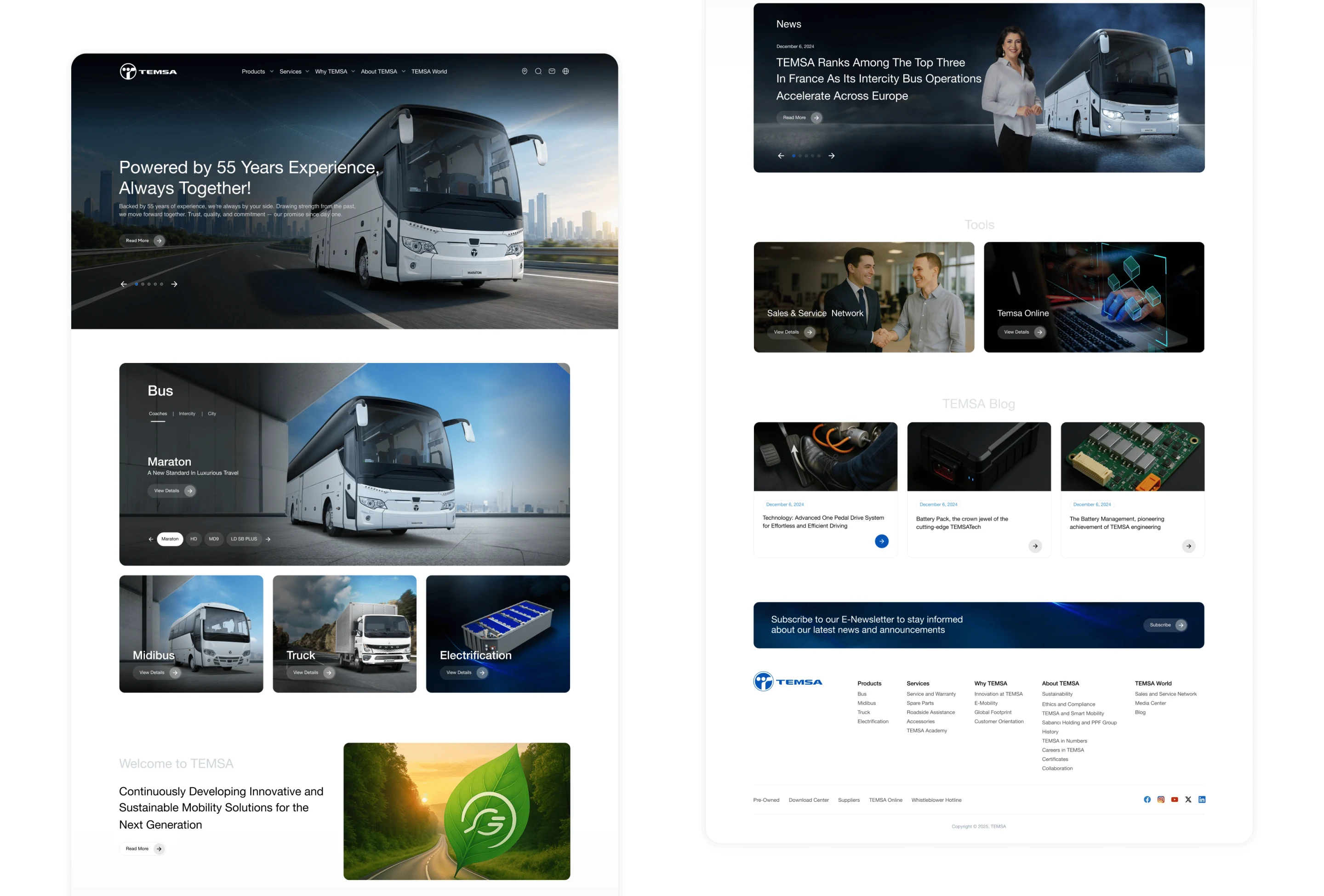 Temsa homepage presentation