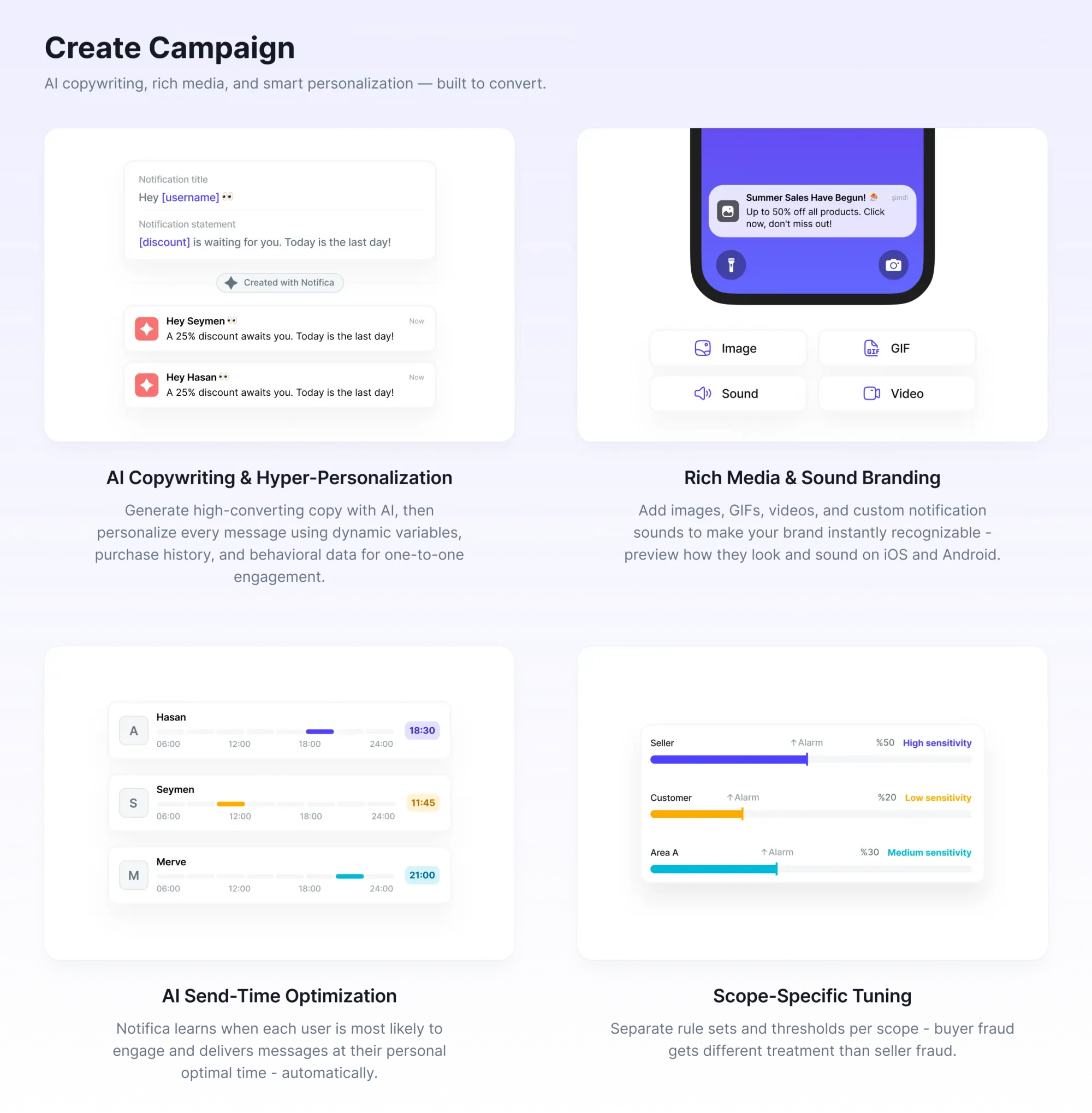 Enliq Create Campaign website presentation