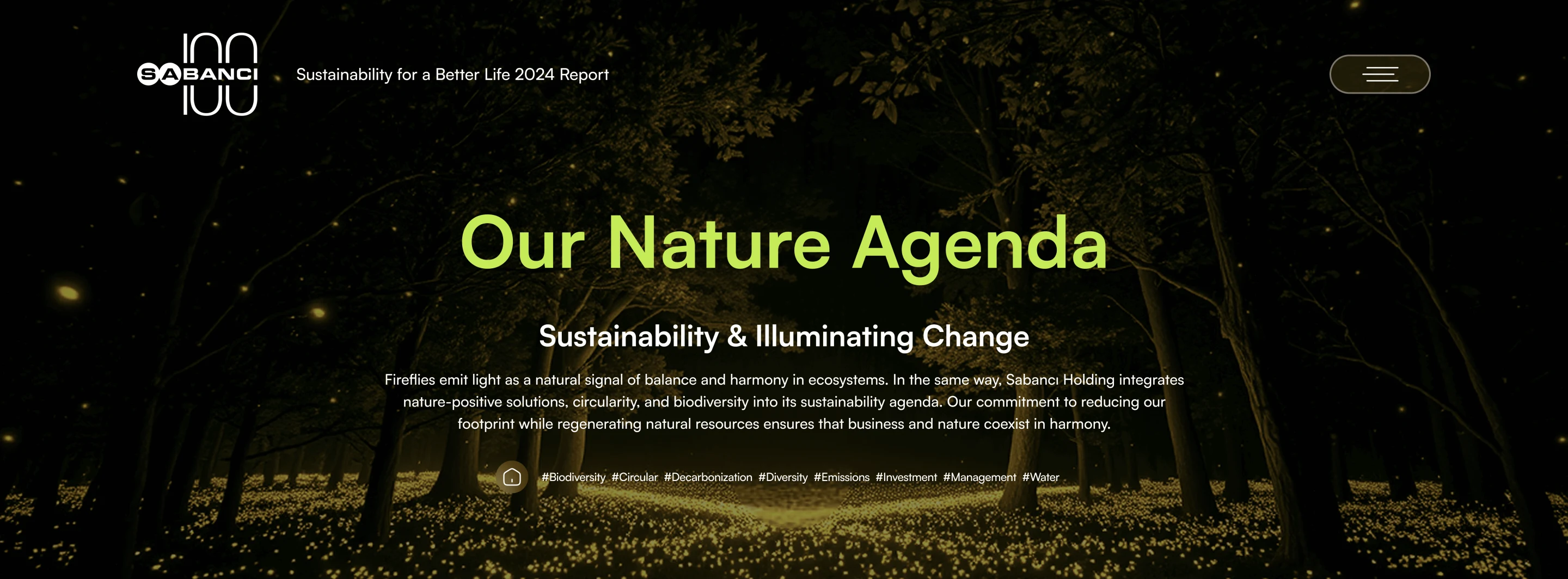 Sabancı Sustainability Report 2024 detail page presentation